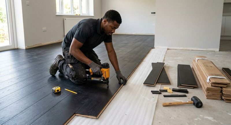 Dark Wood Floor Installation in Pompano Beach, FL
